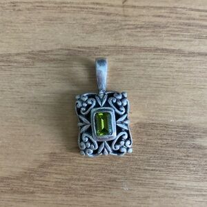 Peridot sterling silver pendant.